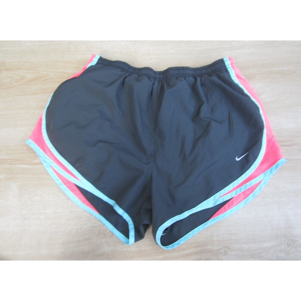 Nike Running Shorts Size Large gray teal coral Drawstring elastic waist